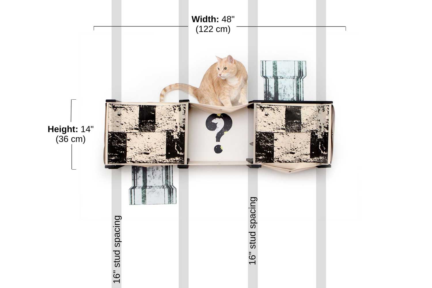 The Mario Cat Condo measurement photo