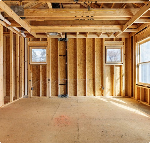 house interior with no drywall and exposed studs