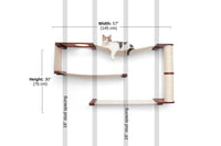 Diagram depicting installation of Deluxe Maze on wall with 16" stud spacings. Finishes are English Chestnut and Natural canvas.