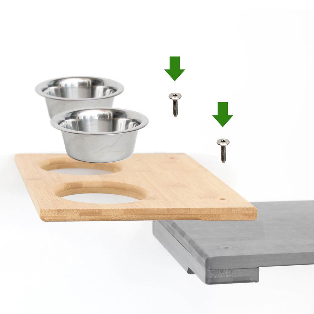 Diagram showing how to attach a Feeder set onto your existing furniture