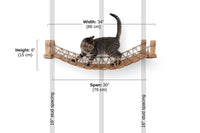 Diagram depicting installation of 34" bridge on wall with 16" stud spacing.