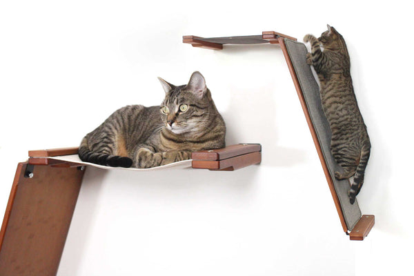 Angled Cat Scratcher Lounge - Wall-Mounted