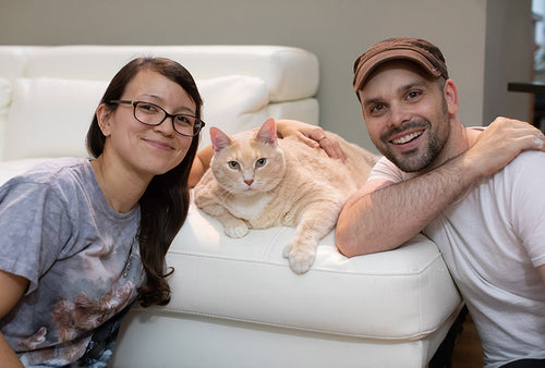 bronson with megan and mike, thumb out