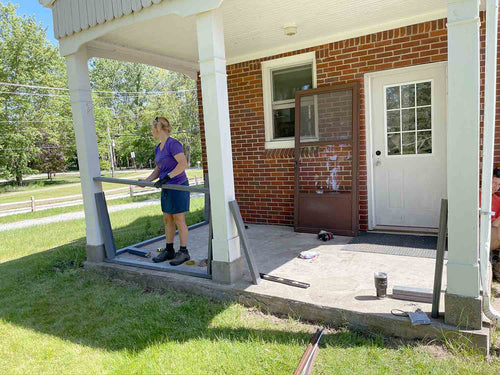 catio being framed out