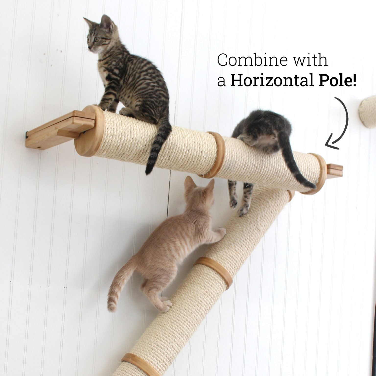 Combining a horizontal pole and an angled pole