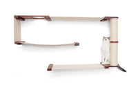 Cat investigating Deluxe Maze condo. Pictured in English Chestnut/Natural.