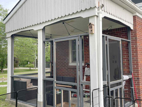 Partially framed catio with no screen