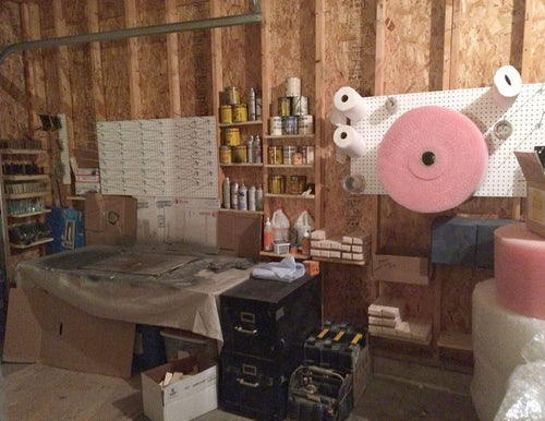 workshop interior with tools and supplies