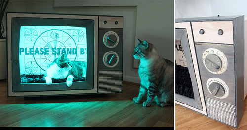 Vintage TV Cat Bed - A Retro Cat Bed
