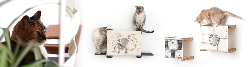 Wall Mounted Cat Catwalks With Cubbies