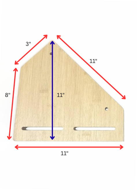 Angled Shelf for Corner Bridge dimensions 