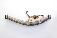 Large Calico cat walking across 64" Onyx/Twine bridge.