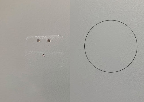before and after photo showing drywall repair