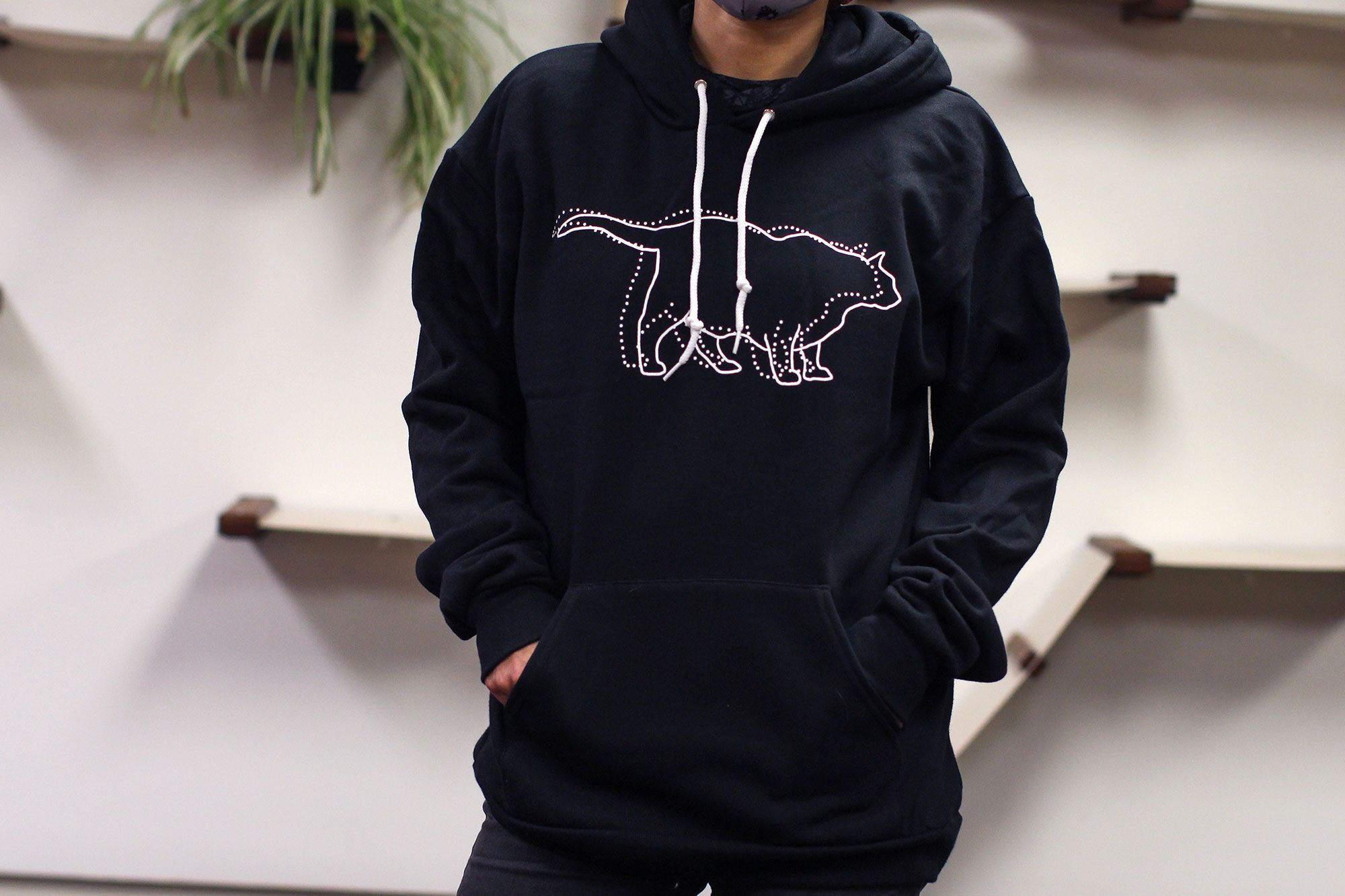 Black outline hoodie