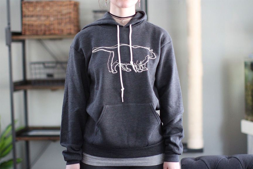 Grey outline hoodie