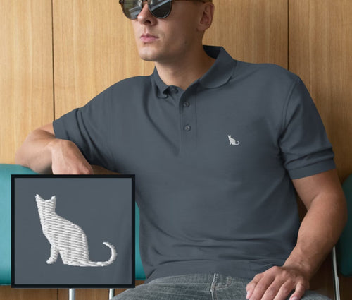 Sleek polo shirt with a cat logo 
