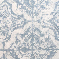 Textile pattern with blue and white paisley design