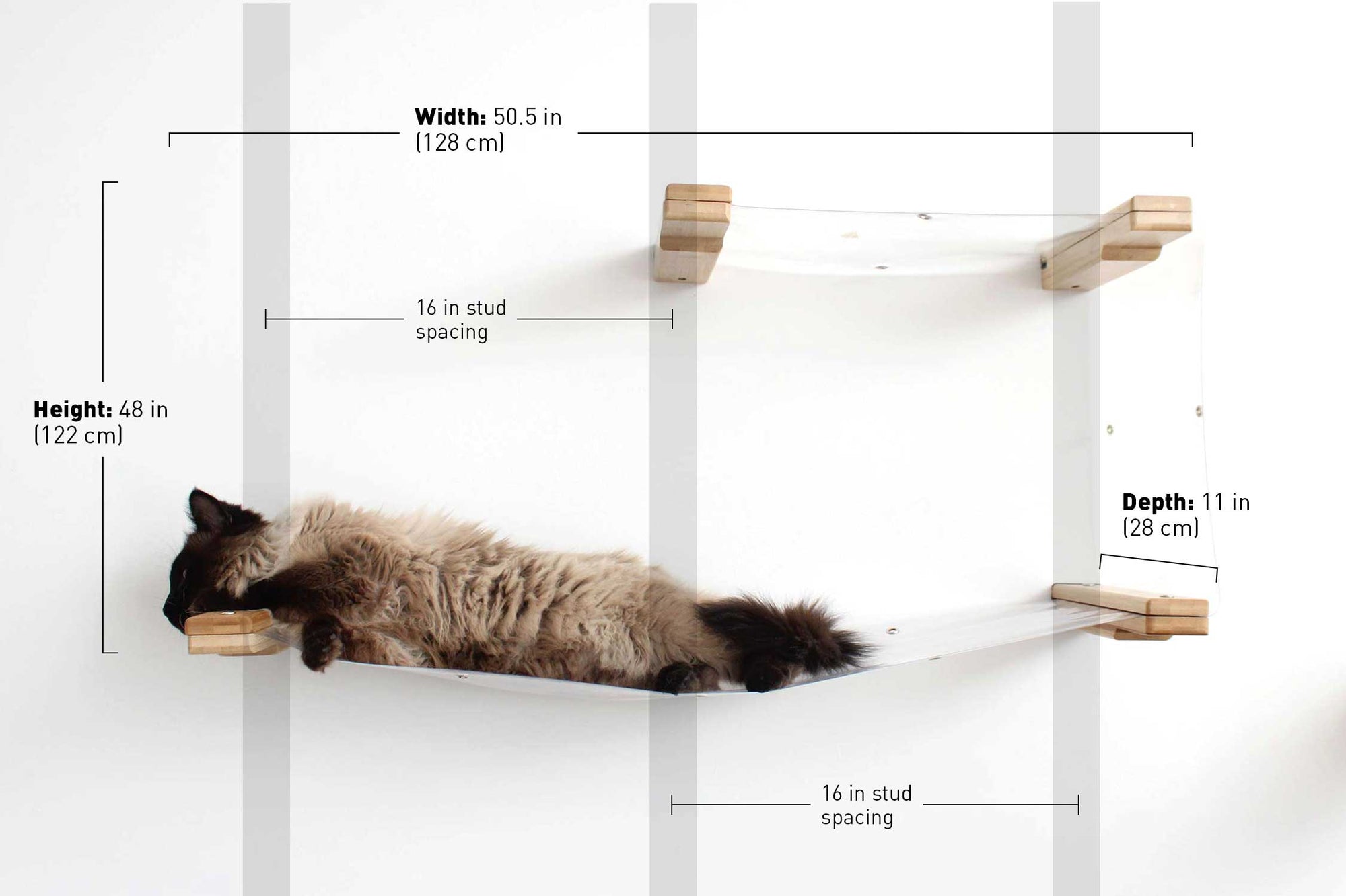 Measurements of an Invisible Double Decker Cat Hammock