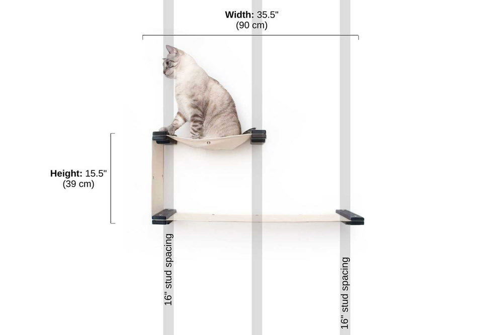 The Double Decker Cat Hammock measurement photo