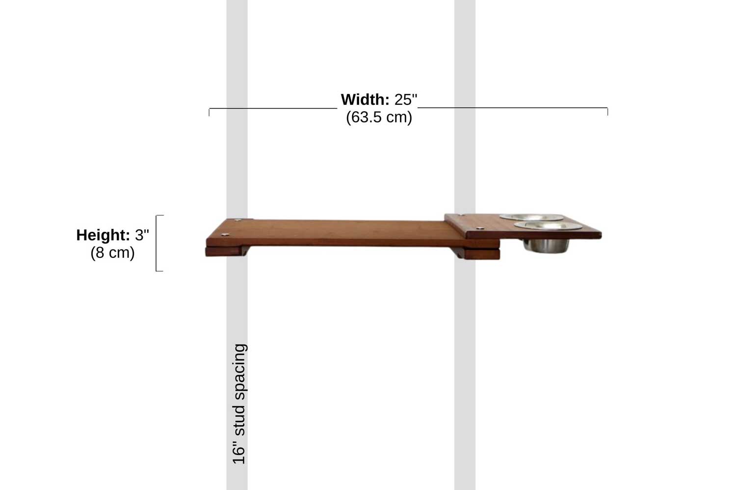 The Feeder Shelf 25" measurement photo