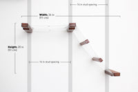 A photo showing the dimensions of the Invisible Lift Cat Hammock