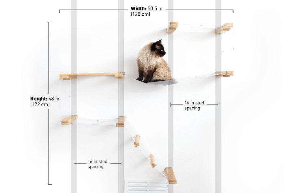 The dimensions of an Invisible Play Cat Condo