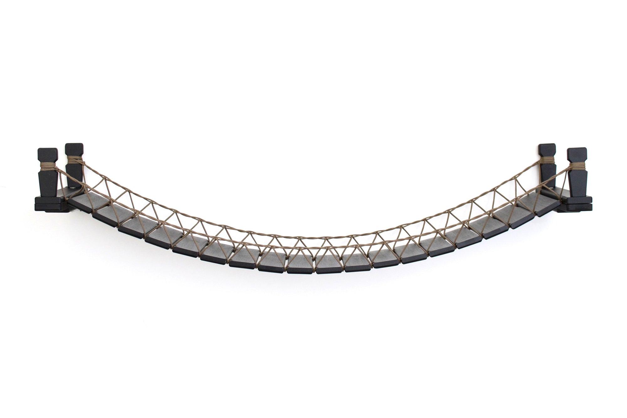 Onyx Bamboo 50" wall-mounted cat bridge with chew-resistant paracord roping