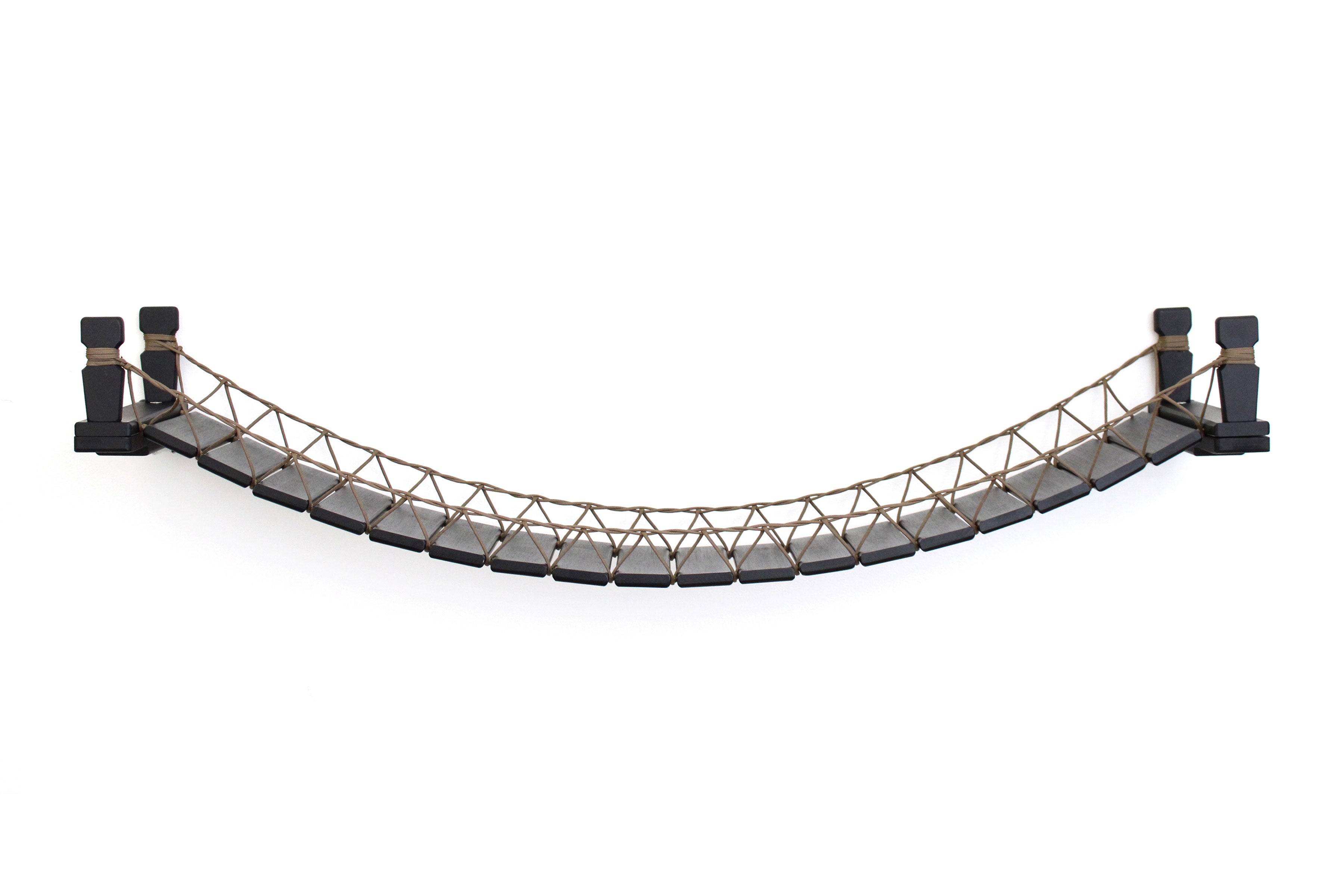 Onyx Bamboo 50" wall-mounted cat bridge with chew-resistant paracord roping