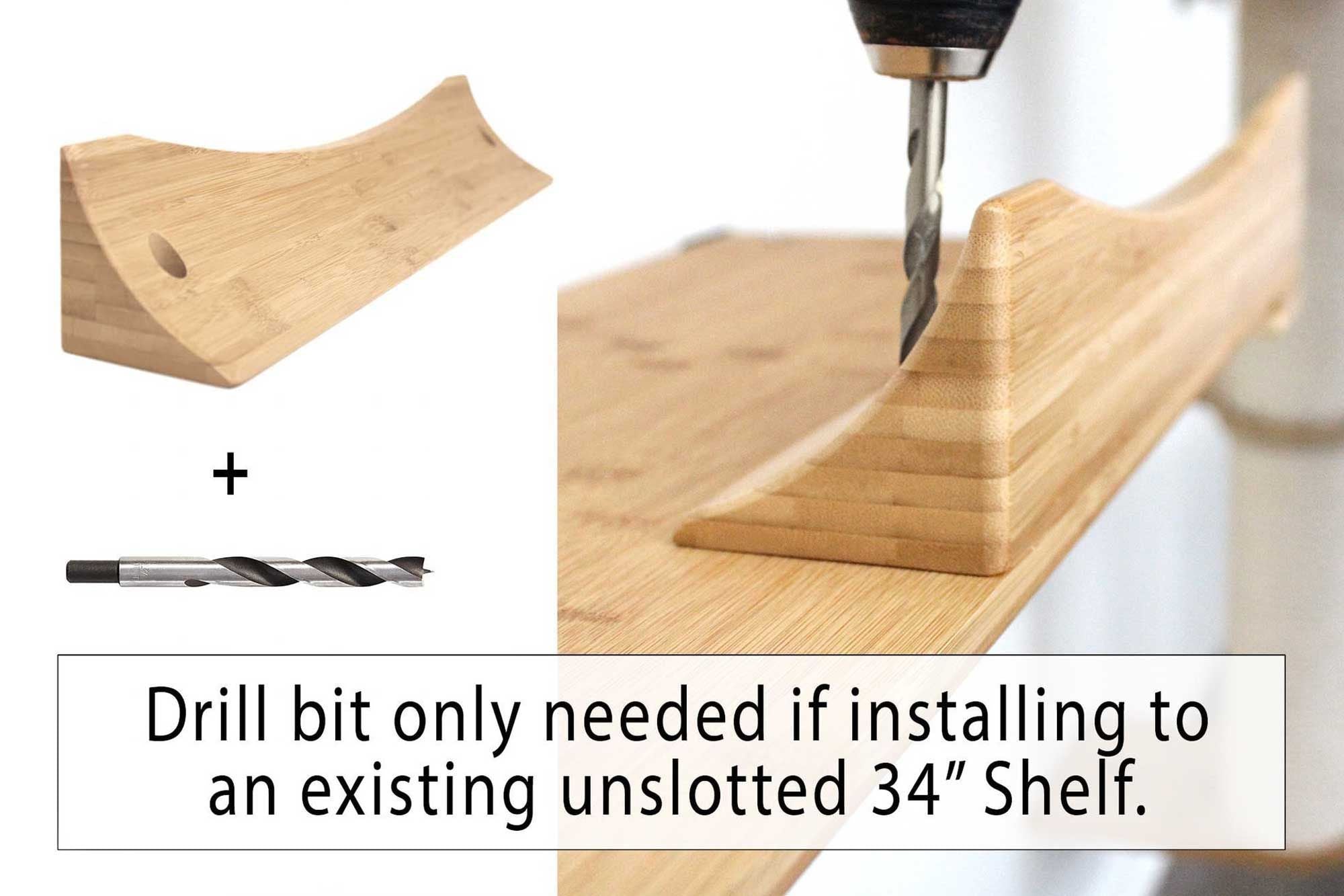 Curved Ledge Attachment being installed into a 34" Shelf with a drill 
