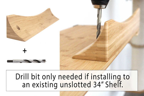 Curved Ledge Attachment being installed into a 34" Shelf with a drill