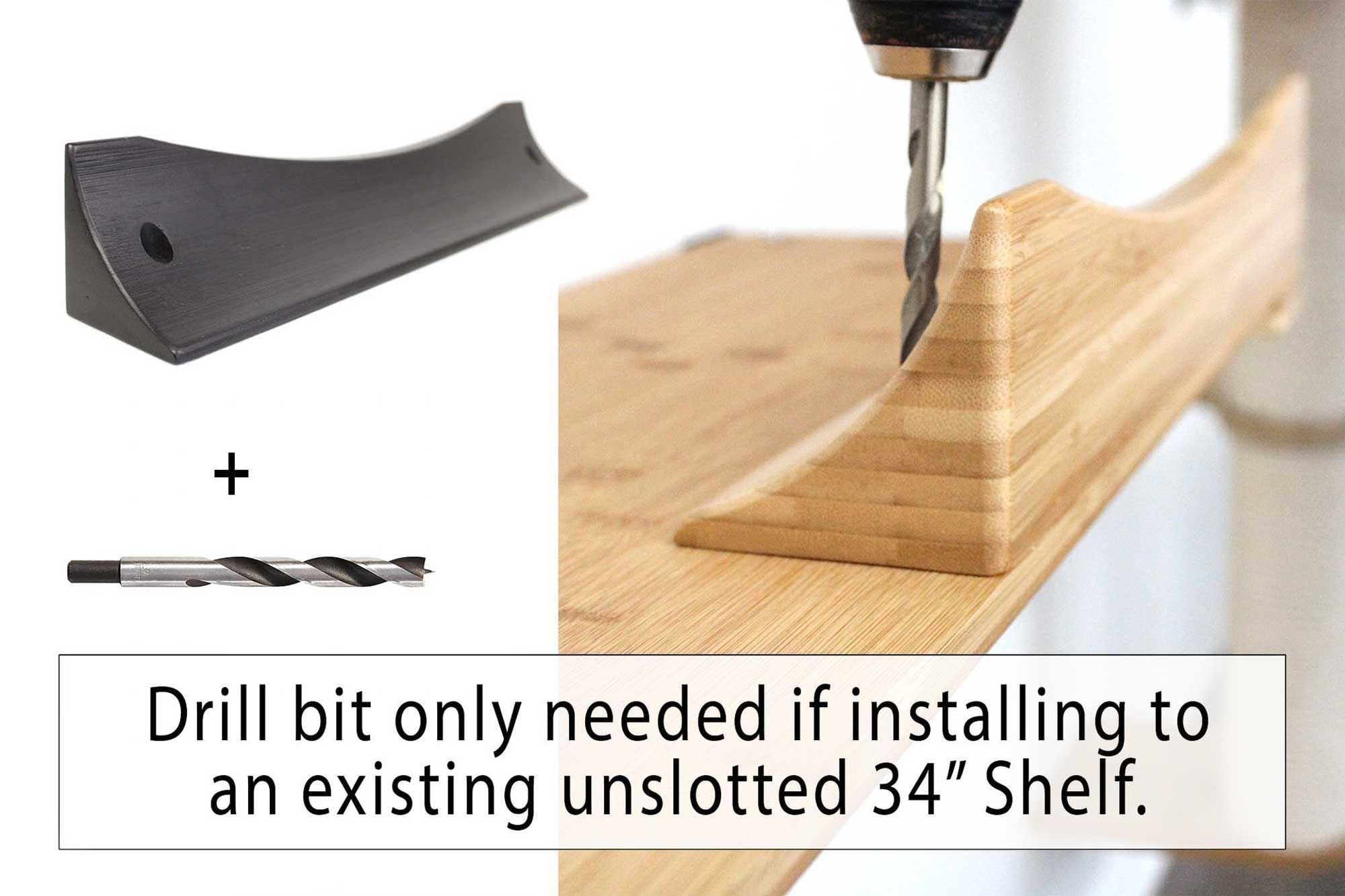 Curved Ledge Attachment being installed into a 34" Shelf with a drill 