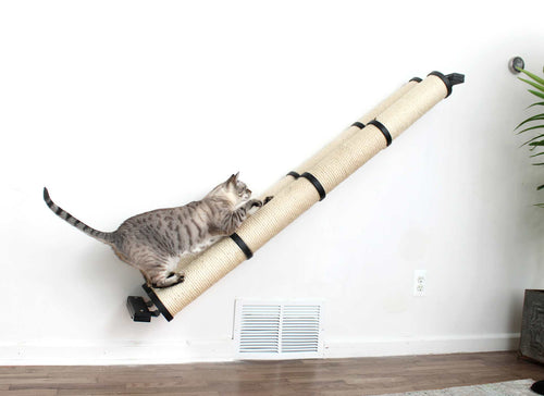 cat scratching angled sisal pole