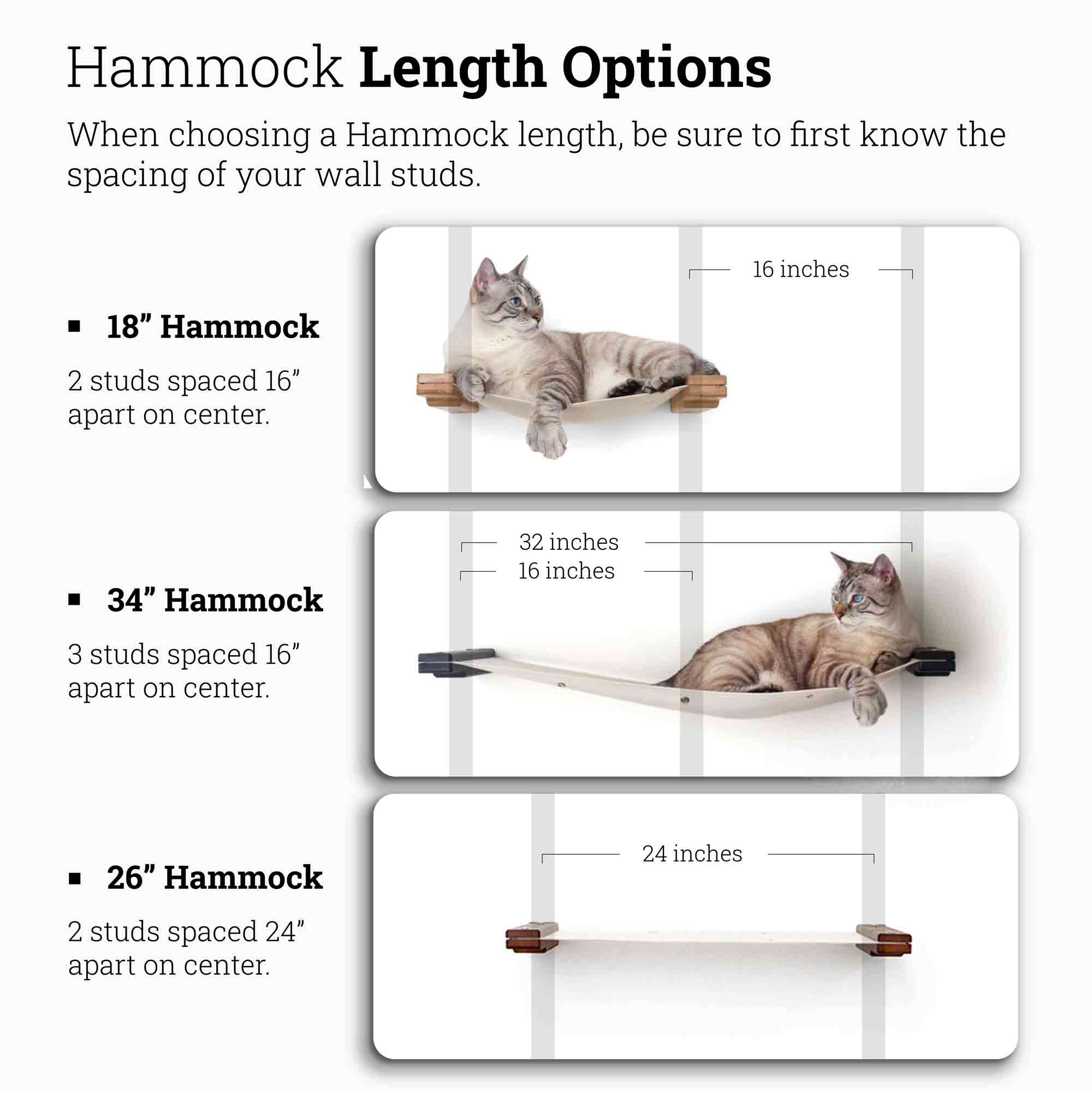 cat hammock length options