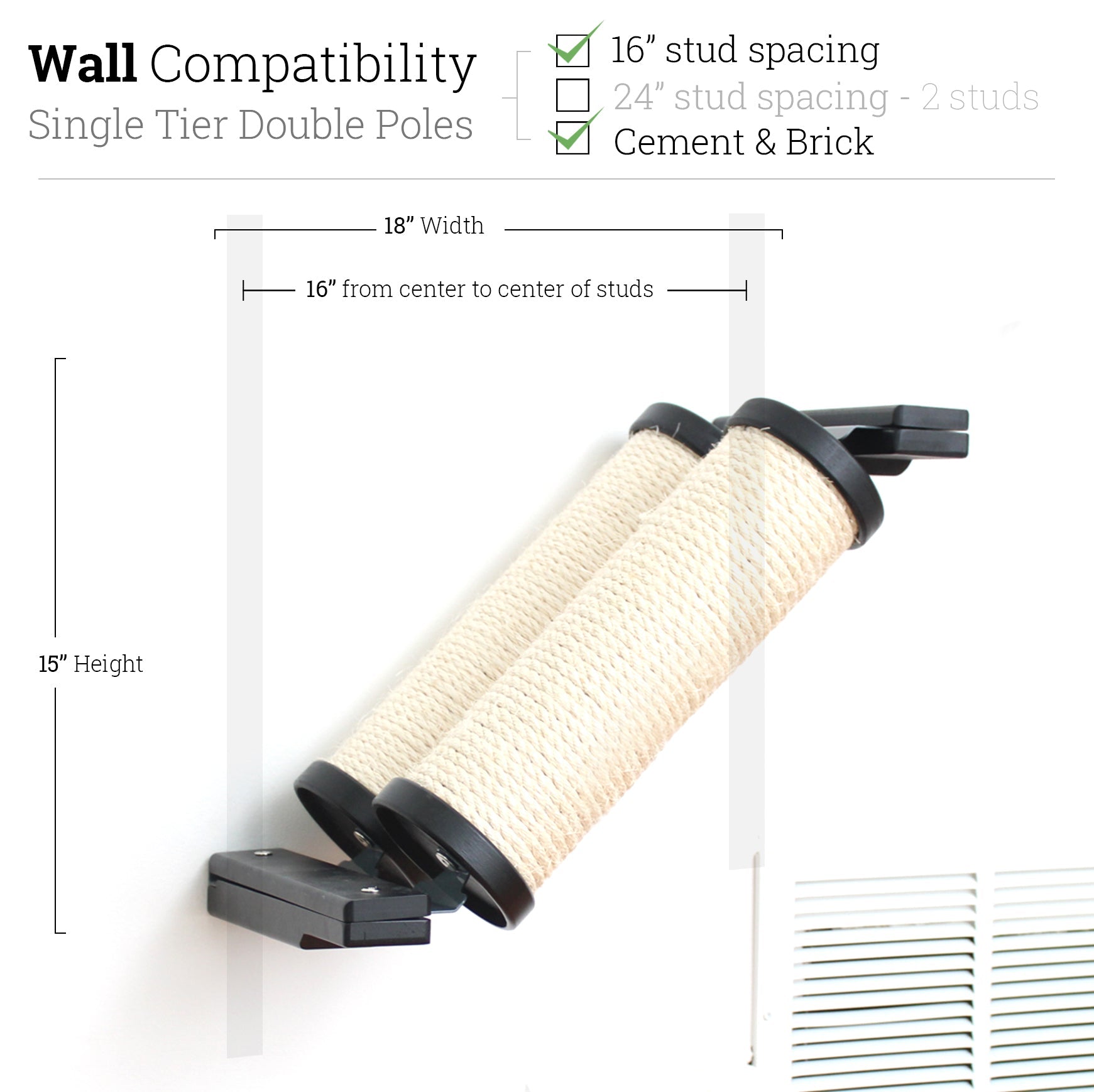 Onyx Bamboo Angled Pole - Double