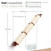 3 Tier English Chestnut Angled Pole - Double