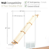 3 Tier Natural Bamboo Angled Pole - Double