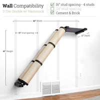 3 Tier Onyx Bamboo Angled Pole with Charcoal Gray Hammock - Double