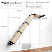 3 Tier Onyx Bamboo Angled Pole with Natural Hammock - Double