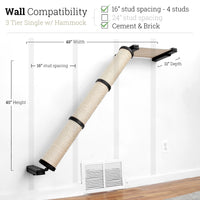 3 Tier Onyx Bamboo Angled Pole with Natural Hammock - Single