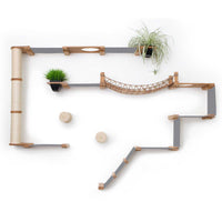 A Natural Bamboo Juggernaut with Charcoal Gray canvas hammocks