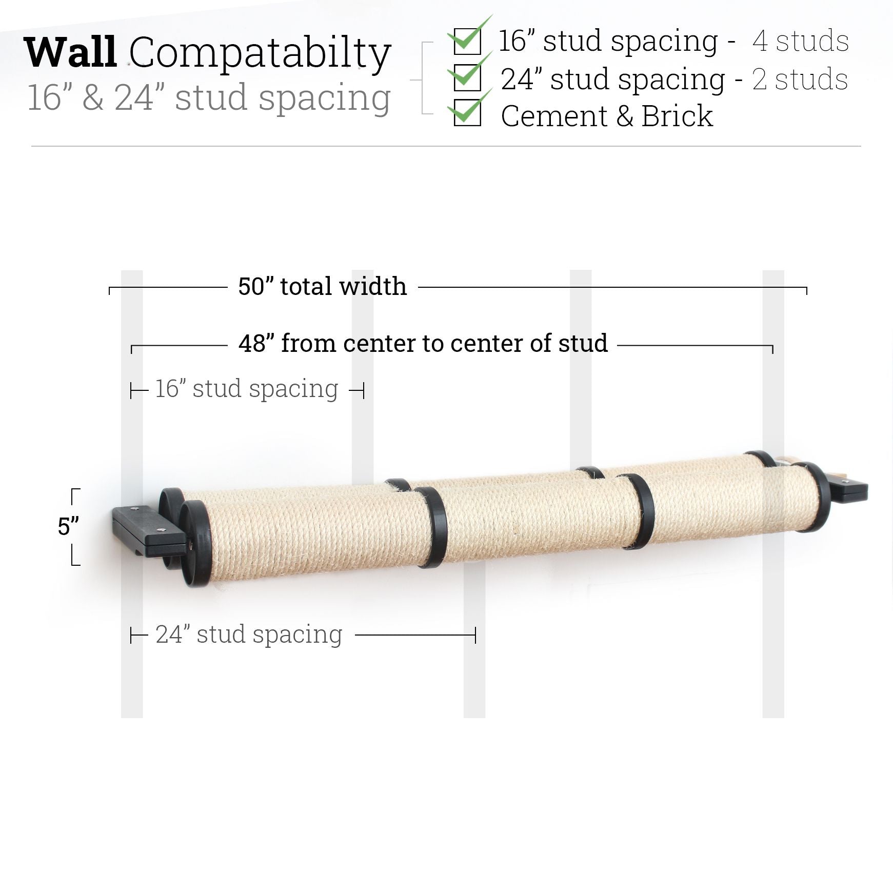 Onyx Bamboo 3 Tier Horizontal Pole - Double