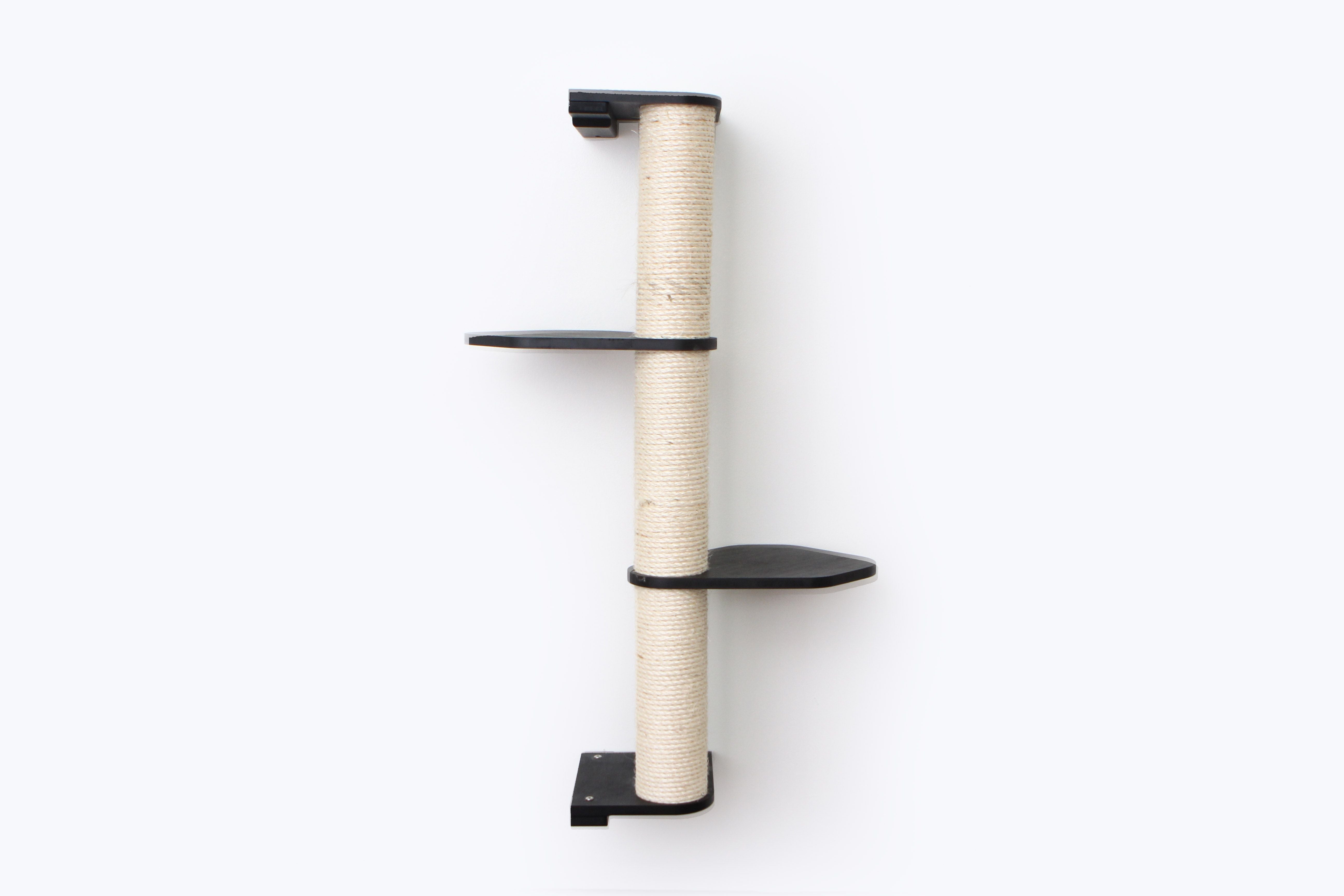 3 Tier Onyx Bamboo Vertical Cat Scratching Pole with Leaf Shelf