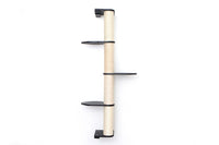4 Tier Onyx Bamboo Vertical Cat Scratching Pole with Leaf Shelf