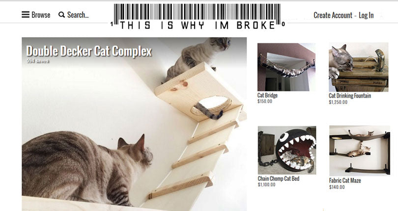 photo collage of cat furniture