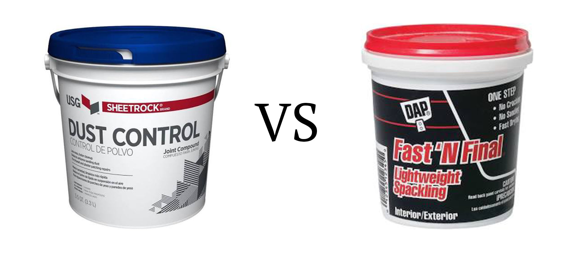 dust control sheetrock and fast n final spackling buckets