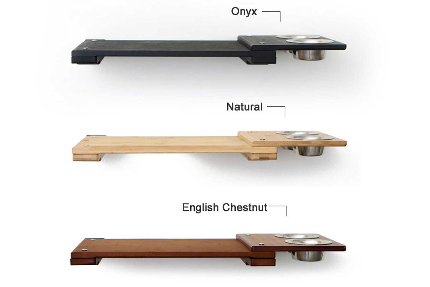 Color variations of the 25-Inch Shelf with Feeder Bowls